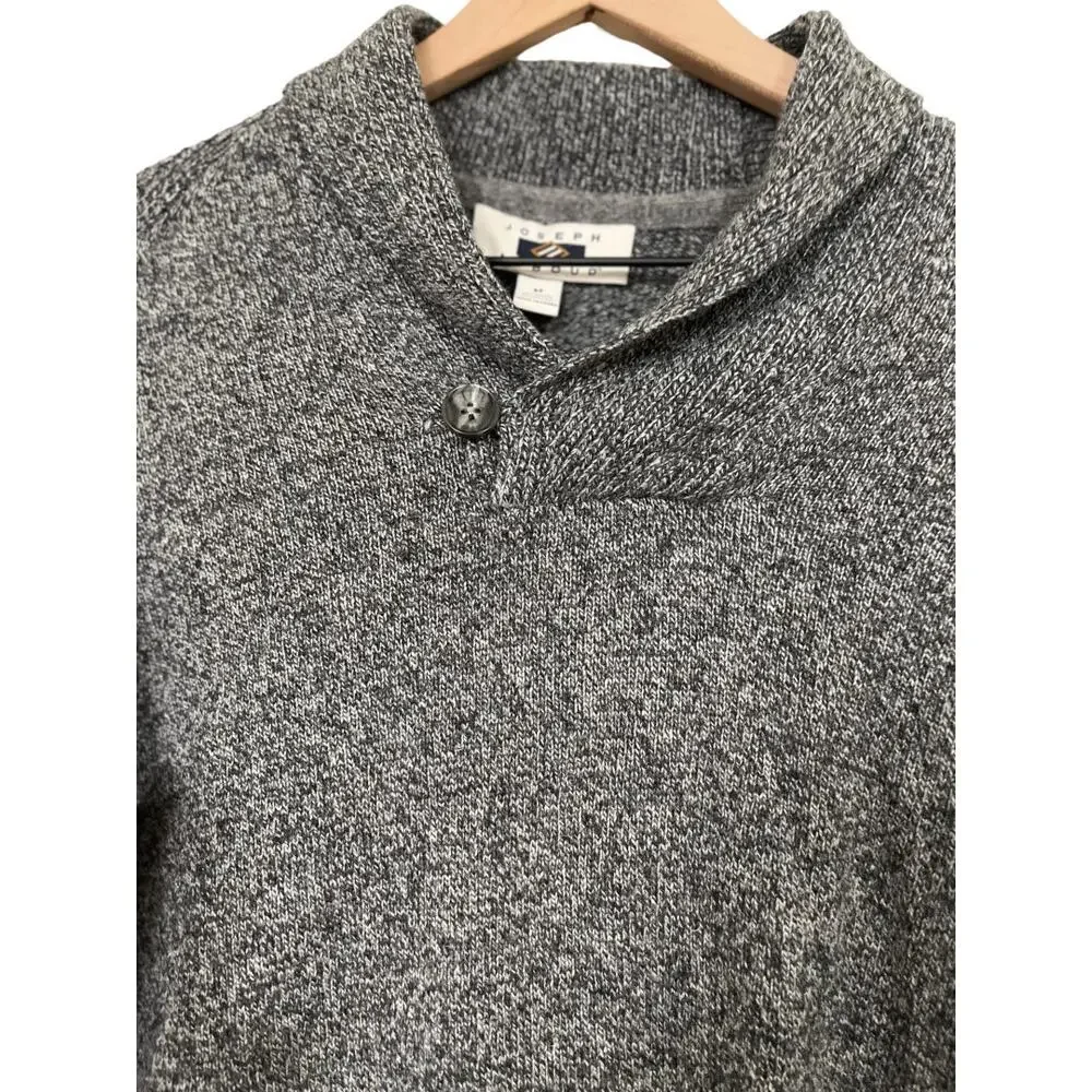 Joseph Abboud Mens Collared Knit Pull Over Gray Sweater Wool Blend Size Medium